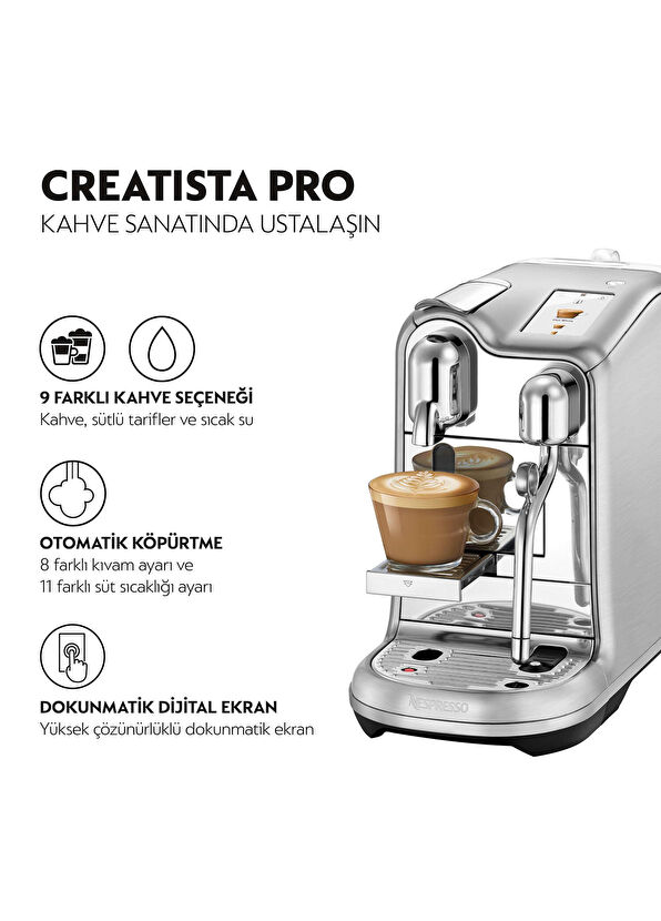 Nespresso J620 Creatista Pro Kapsüllü Gümüş Kahve Makinesi - 3