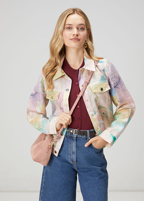 Beymen Club Floral Linen Trucker Jacket - 1