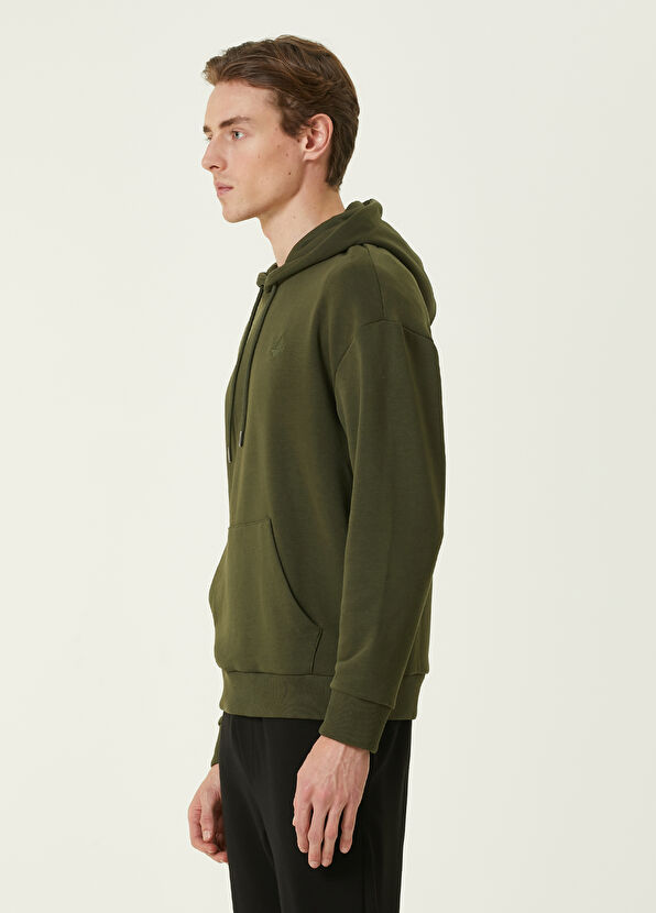 Beymen Club Haki Kapüşonlu Logolu Sweatshirt - 2