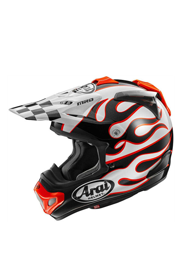 Arai MX-V Evo Flame White Kapalı Motosiklet Kaskı - 1