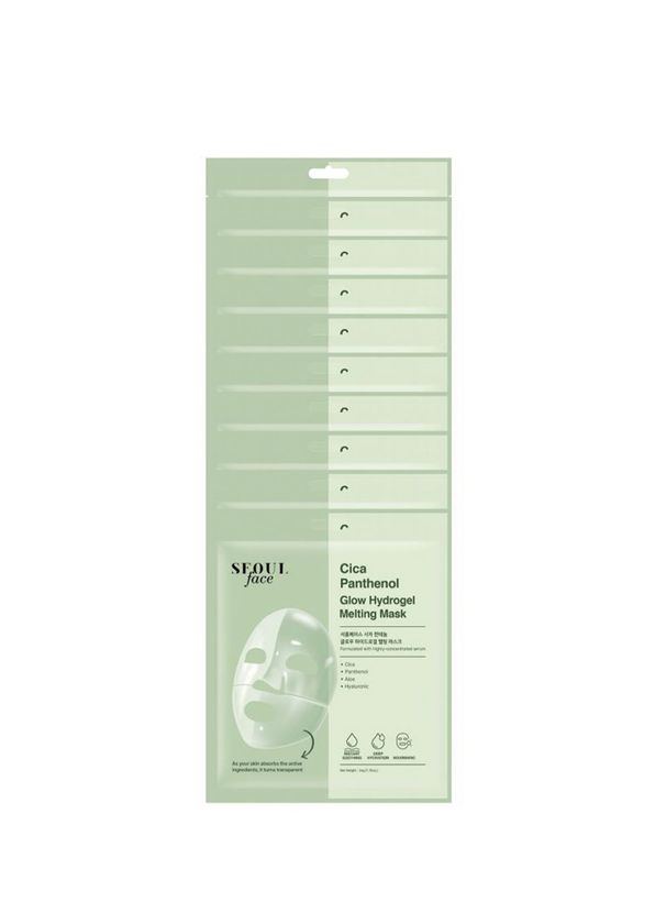 Dermal Seoul Face Cica Pantenol Hidrojel Eriyen Nemlendirici Kore Maskesi 10 x 34 gr - 1