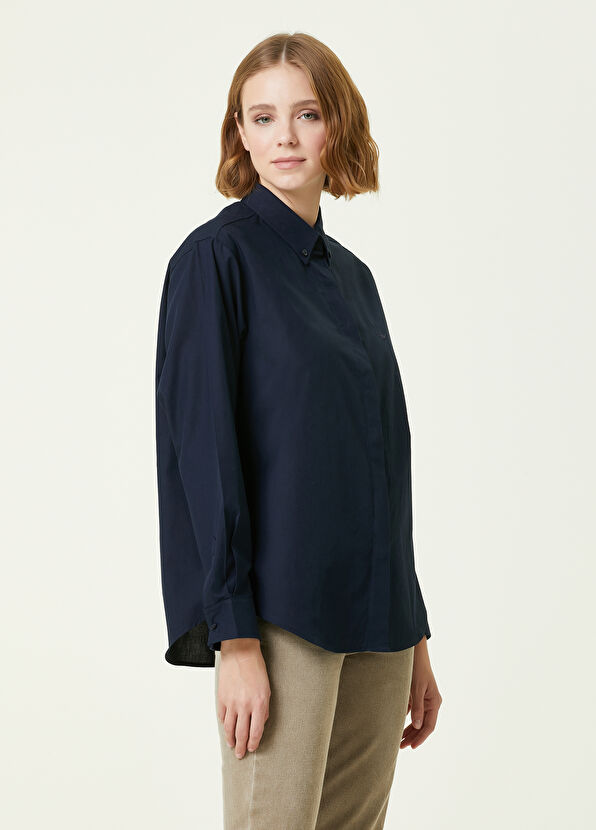 Beymen Club Lacivert Logo Nakışlı Gömlek - 1