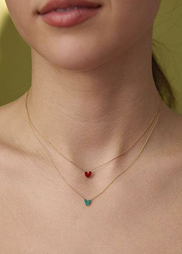 Love Bombing 14 Ayar Sarı Altın Kadın Kolye - Görsel 3