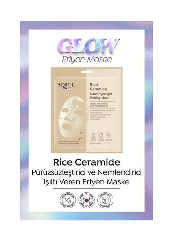 Dermal Seoul Face Pirinç Seramid Hidrojel Nemlendrici Eriyen Kore Maskesi 10 x 34 gr  - 2