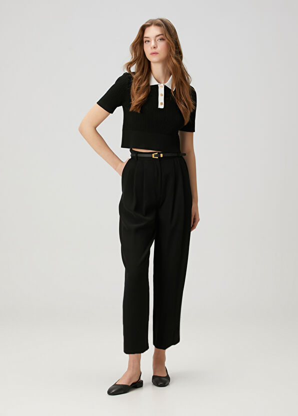 Beymen Club Siyah Dökümlü Pantolon - 2