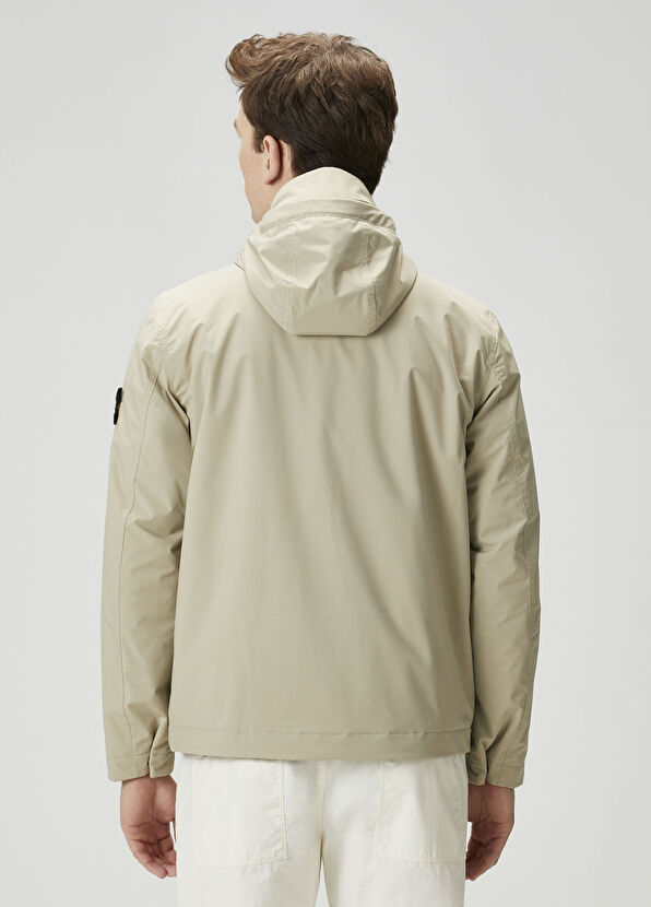 Stone Island Koyu Bej Kapüşonlu Mont - 4
