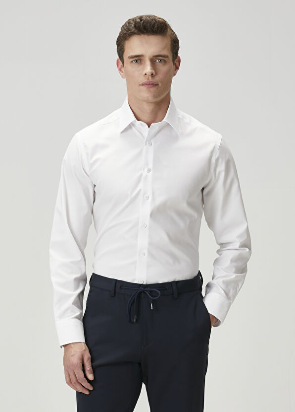 Beymen Club Comfort Fit White Non-Iron Oxford Shirt - 1