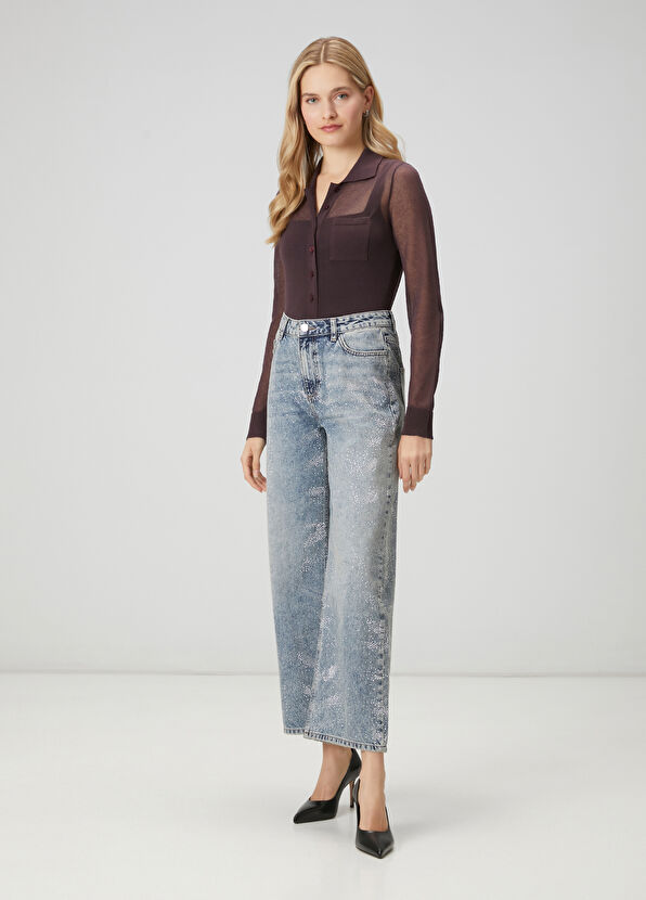 Beymen Club Blue Hotfix Flare Jeans - 1