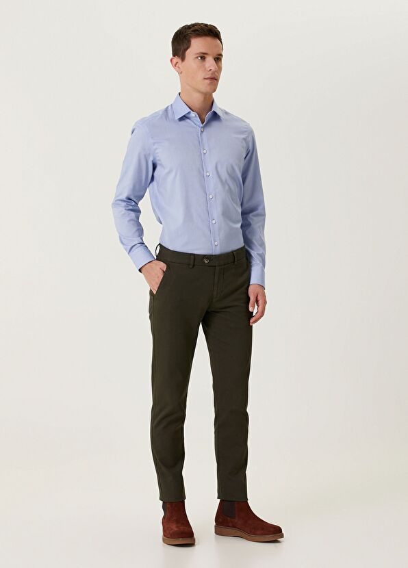 Beymen Club Slim Fit Mavi Non-iron Oxford Gömlek - 3