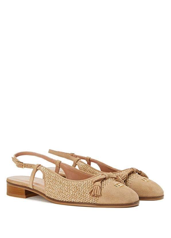 Beymen Club Nude Straw Ballet Flats - 2