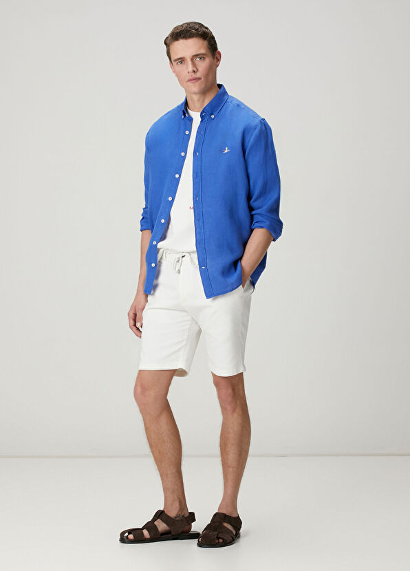 Beymen Club Beyaz Relax Fit Baskı ve Nakışlı T-shirt - 3