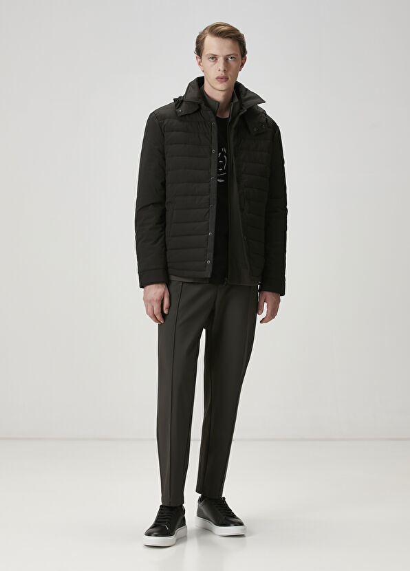 Beymen Club Siyah Kapüşonlu Kapitoneli Mont - 2