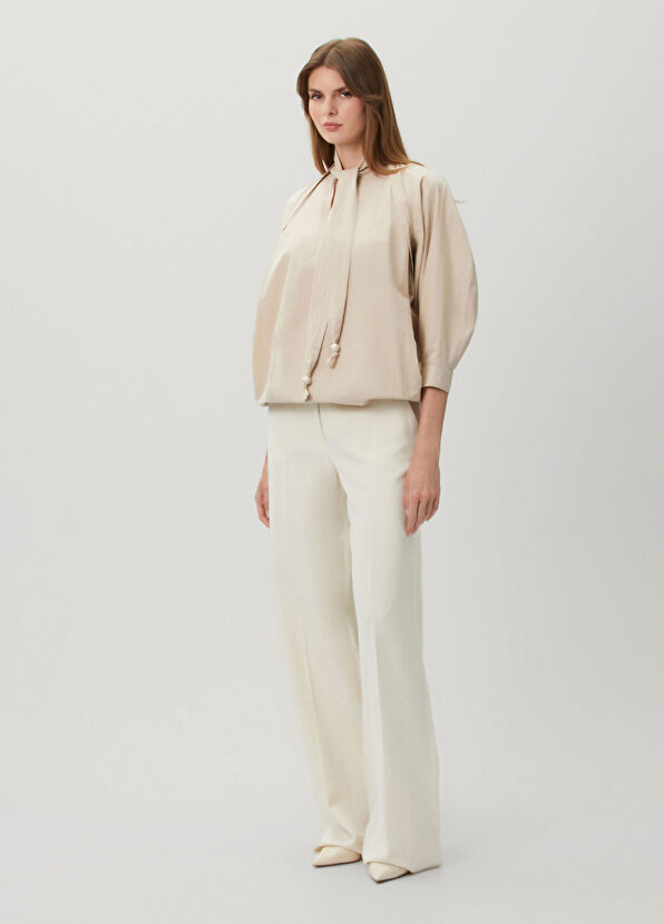 Lemaire Beige Collar Scarf Detailed Blouse - 2