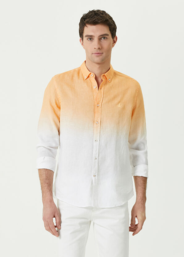 Beymen Club Comfort Fit Somon Degradeli Keten Gömlek - 1