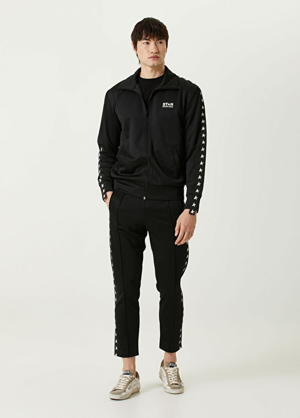 Golden Goose Siyah Şerit Yıldız Desenli Sweatshirt - 2