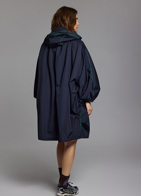Loft Navy Kapüşonlu Kadın Yağmurluk - Görsel 4