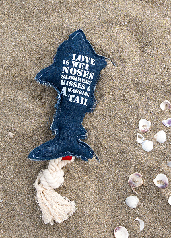 Zeynep Birinci Navy Blue Denim Shark Dog Toy - 3