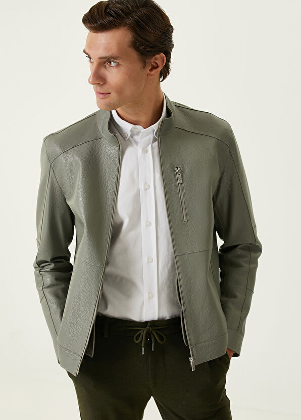 Beymen Club Green Leather Jacket - 2