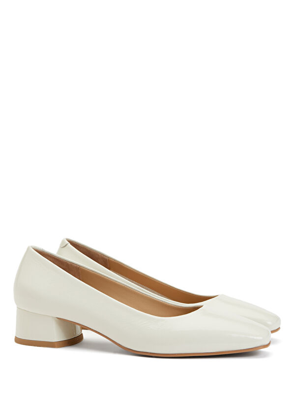 Beymen Club Ecru Women's Leather Ballet Flats - 2