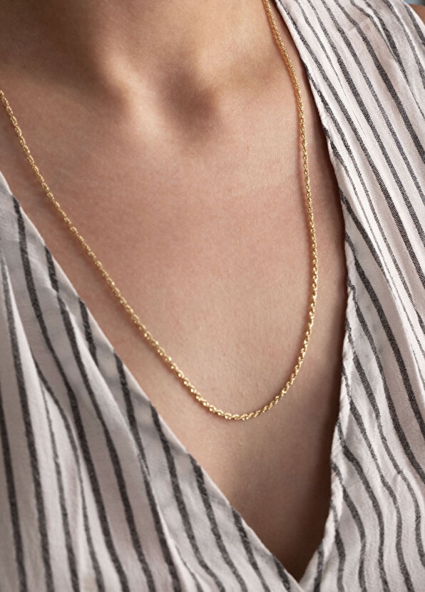 Burgu Zincir 14 Ayar Unisex Kolye - Görsel 3