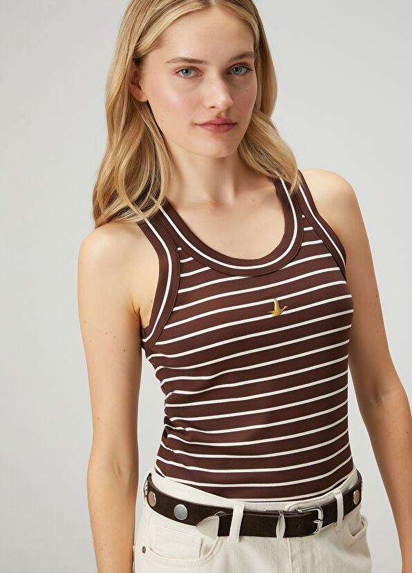 Beymen Club Kahverengi Çizgili Atlet - 2