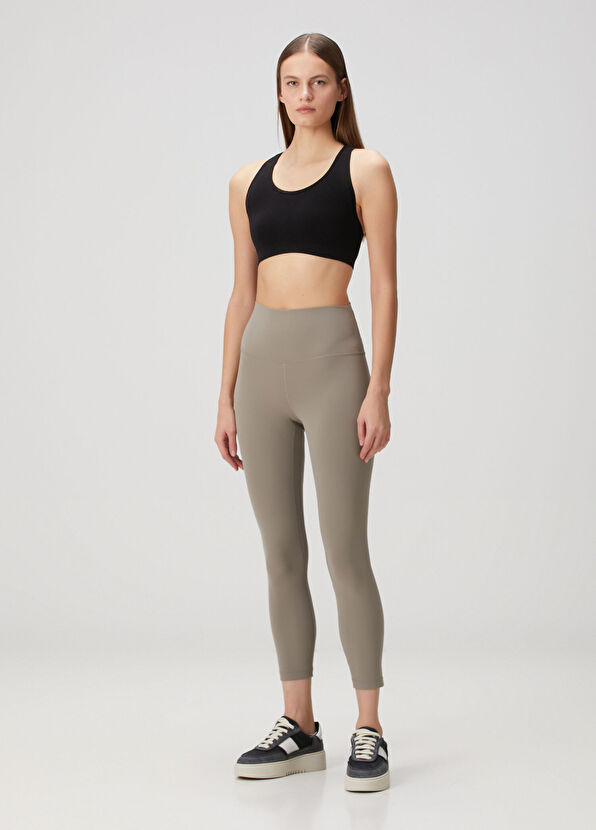 Align High Rise Crop Haki Tayt - Görsel 2