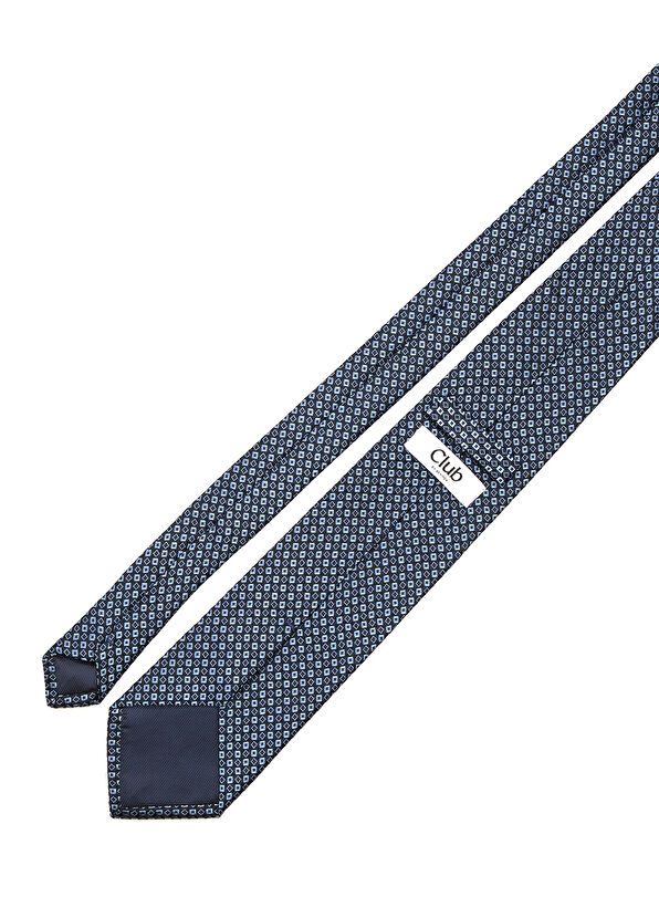 Beymen Club Blue Geometric Patterned Silk Tie - 2
