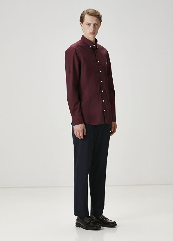 Beymen Club Slim Fit Mürdüm Oxford Gömlek - 3