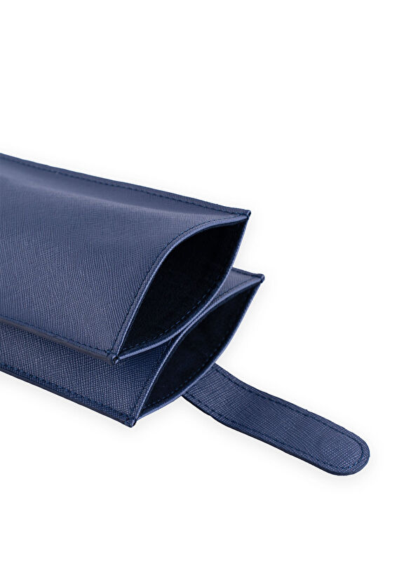 Pack'n Travel İki Bölmeli Lacivert Deri Unisex Gözlük Kılıfı  - 3