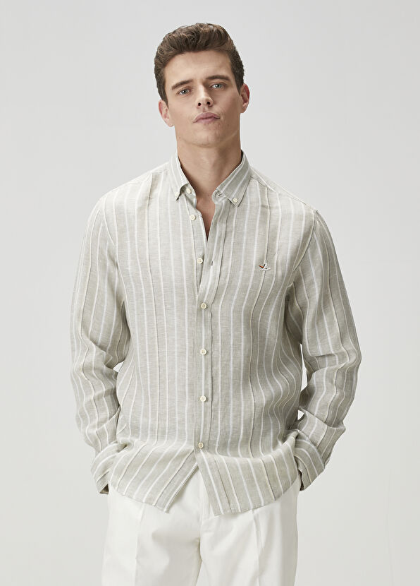 Beymen Club Striped Linen Shirt - 1