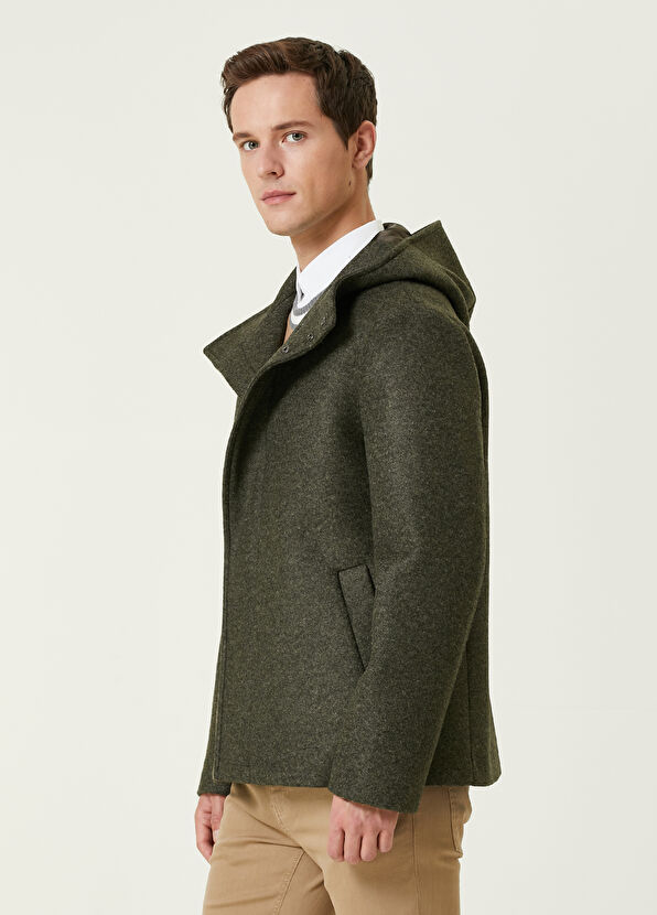 Beymen Club Khaki Hooded Short Coat - 4