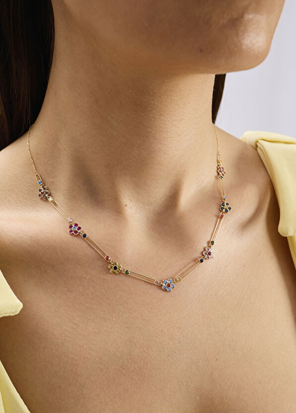 Garden Paperclip 14 Ayar Altın Kadın Kolye - Görsel 5