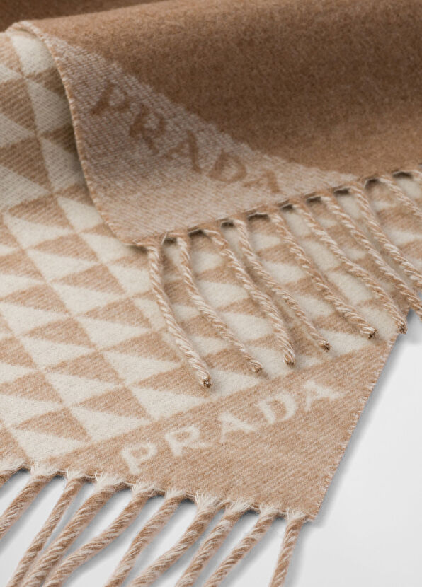 Prada Symbole Double Woven Wool and Cashmere Scarf - 2