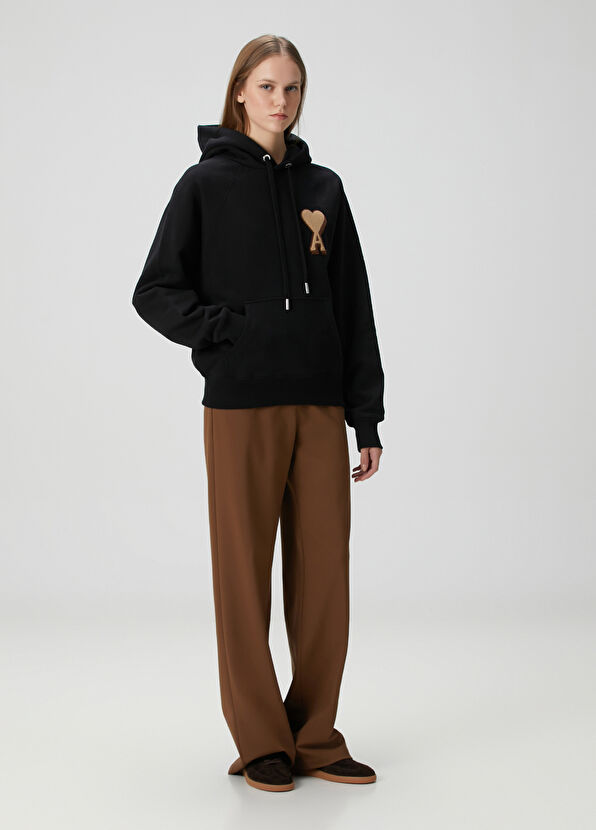 Siyah Kapüşonlu Sweatshirt - Görsel 4