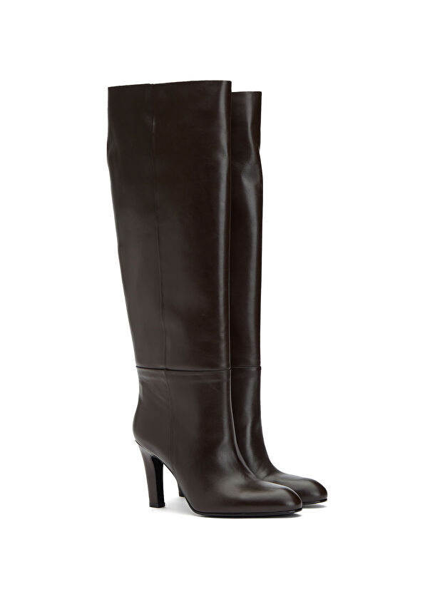 Kahverengi Kadın Deri Çizme - Görsel 3