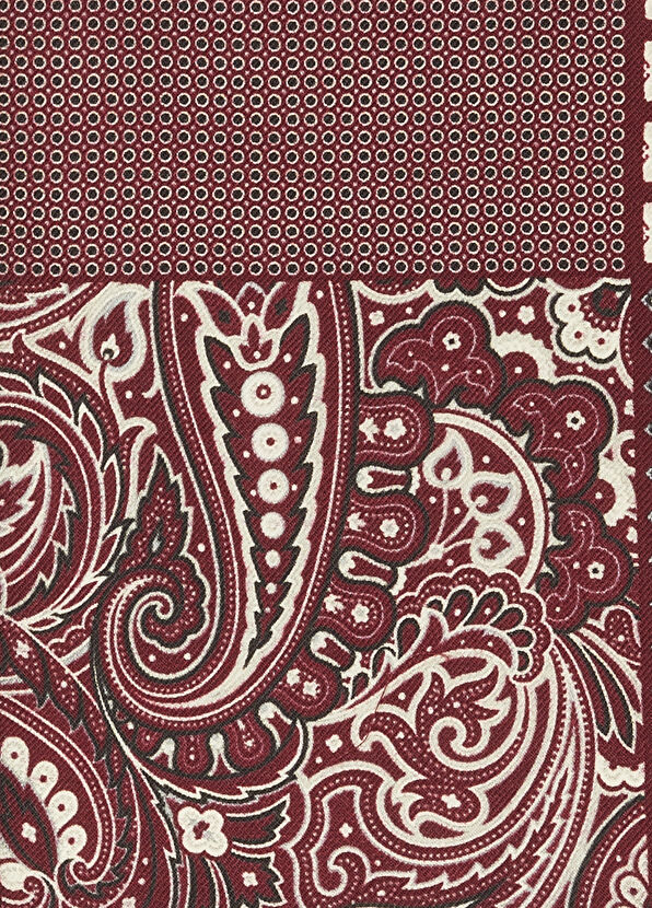 Beymen Club Bordo Desenli Yün Poşet Mendil - 2