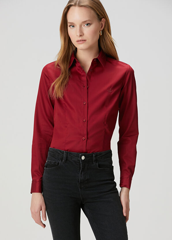 Beymen Club Burgundy Slim Fit Shirt - 1