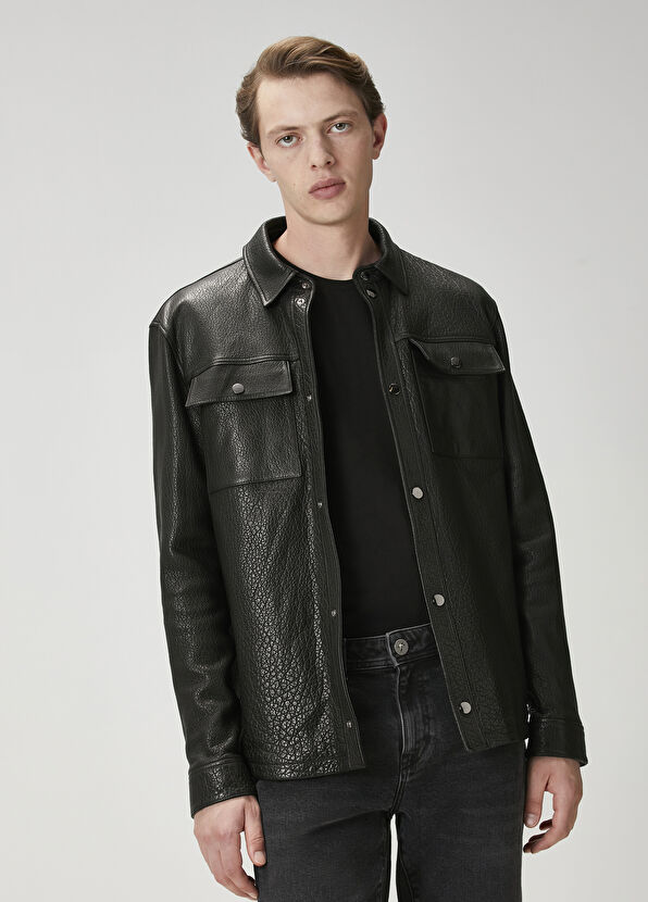 Beymen Club Siyah Deri Gömlek - 1