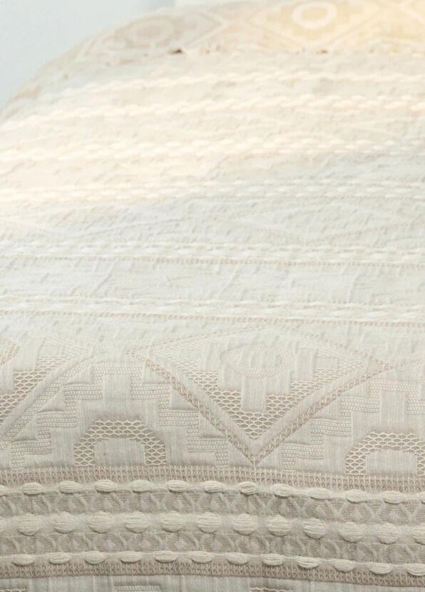 Qua Home Mercy Jacquard Beige Cotton Double Bedspread 230 x 240 cm - 2