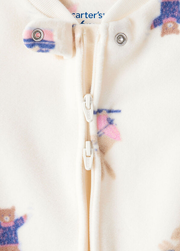 Carter's Ecru Baby Girl Fleece Jumpsuit - 2