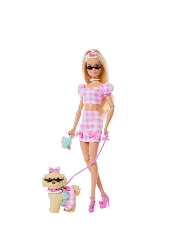 Barbie Uyumlu Dostlar Sarı Saçlı Bebek ve Köpekçiği JFP36 - 1
