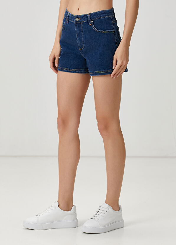 Beymen Club Koyu Mavi Kısa Denim Şort - 2