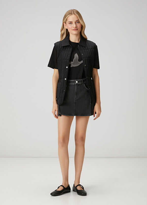 Beymen Club Siyah Kapitoneli Yelek - 4