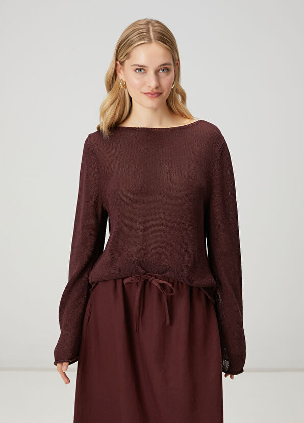 Beymen Club Bordo Transparan Triko - 1