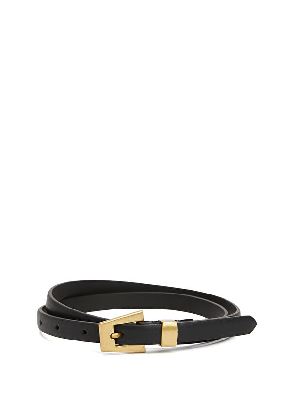 Beymen Club Black Womens Slim Leather Belt - 1