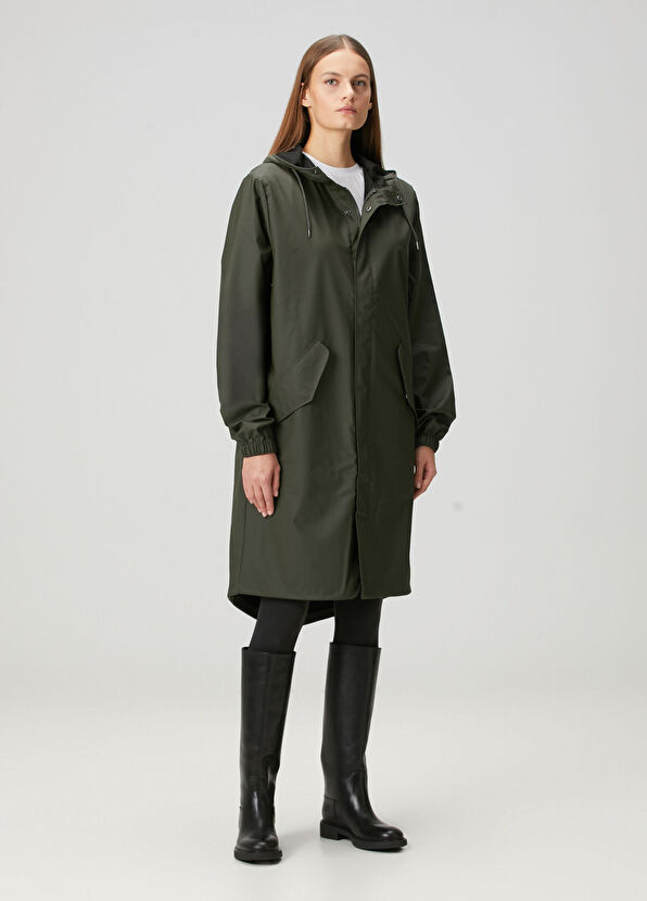 Fishtail Koyu Yeşil Kapüşonlu Parka - Görsel 3