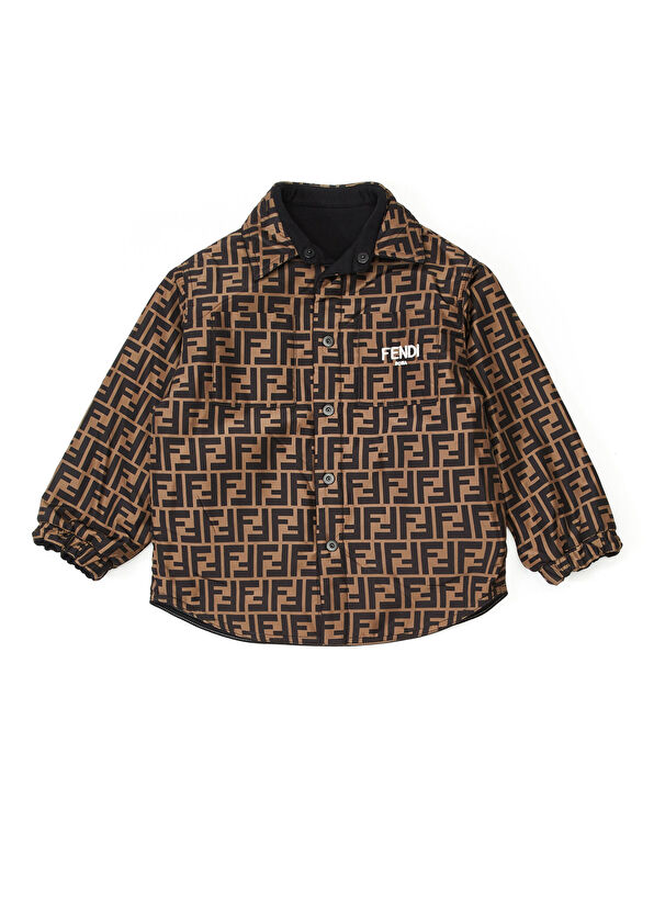 Fendi Siyah Kahve Unisex Çocuk Ceket - 2