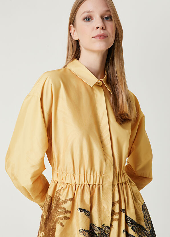 Beymen Club Sarı Palmiye Desenli Midi Elbise - 2