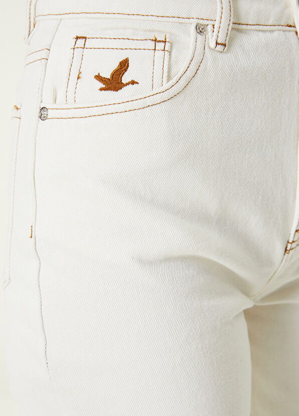 Beymen Club Ekru Klasik Mom Fit Jean Pantolon - 4