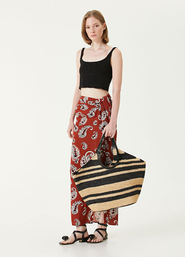 Rabanne Rabanne Siyah Beyaz Kadın Rafya Çanta - 2